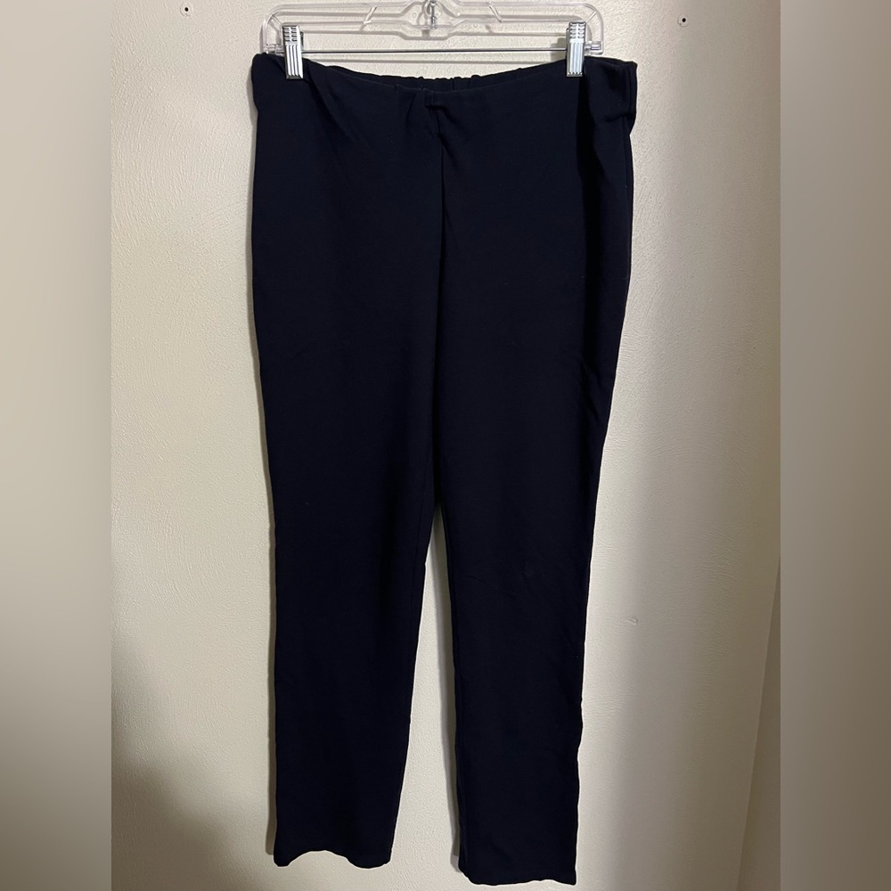 LAUREN RALPH LAUREN Classic Pull On Straight Leg Dress Pants Stretch Navy Size M